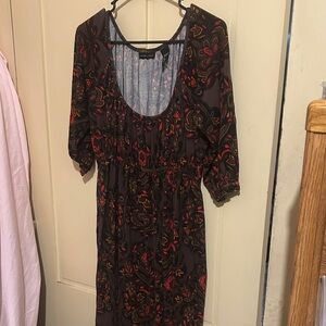 New York & Company Black and Red Paisley Dress
